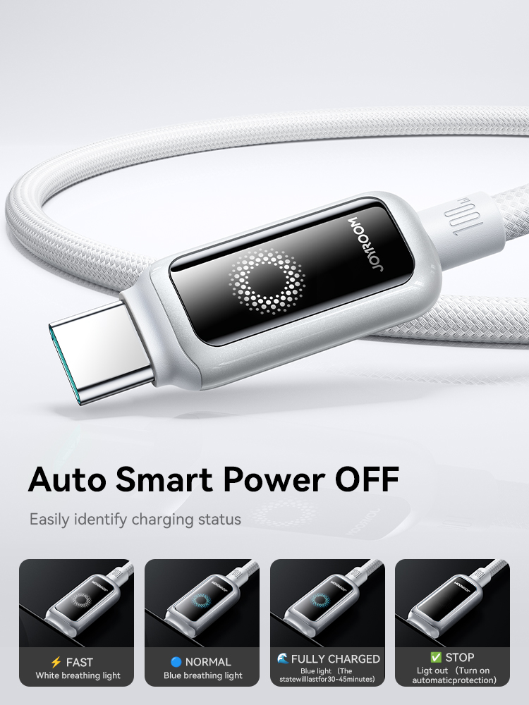 Joyroom 100W USB C Cable Automatic Power Off Fast