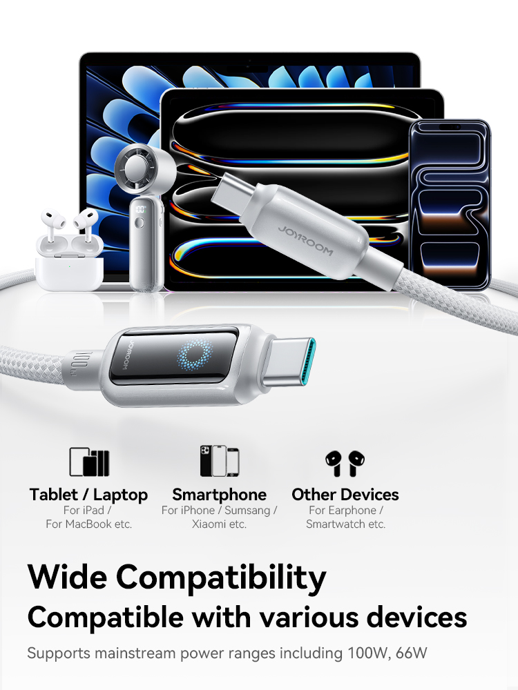 Joyroom 100W USB C Cable Automatic Power Off Fast