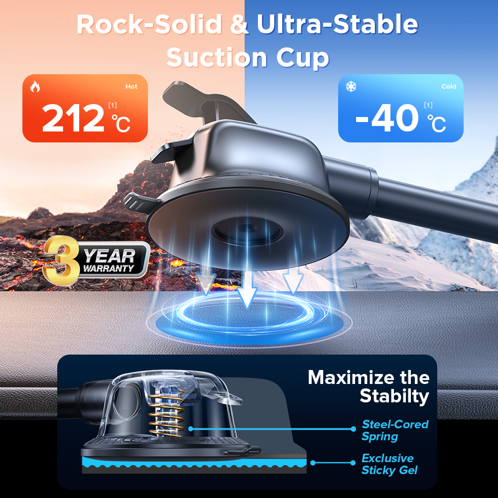 Dashboard Phone Holder for Car【360° Widest View】9in