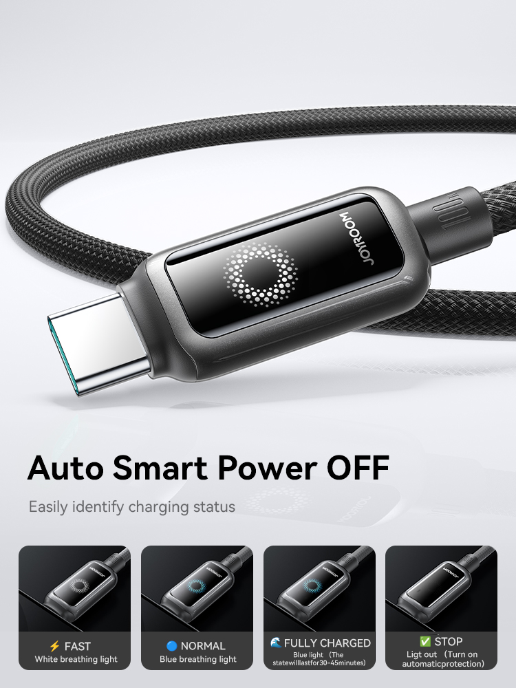 Joyroom 100W USB C Cable Automatic Power Off Fast