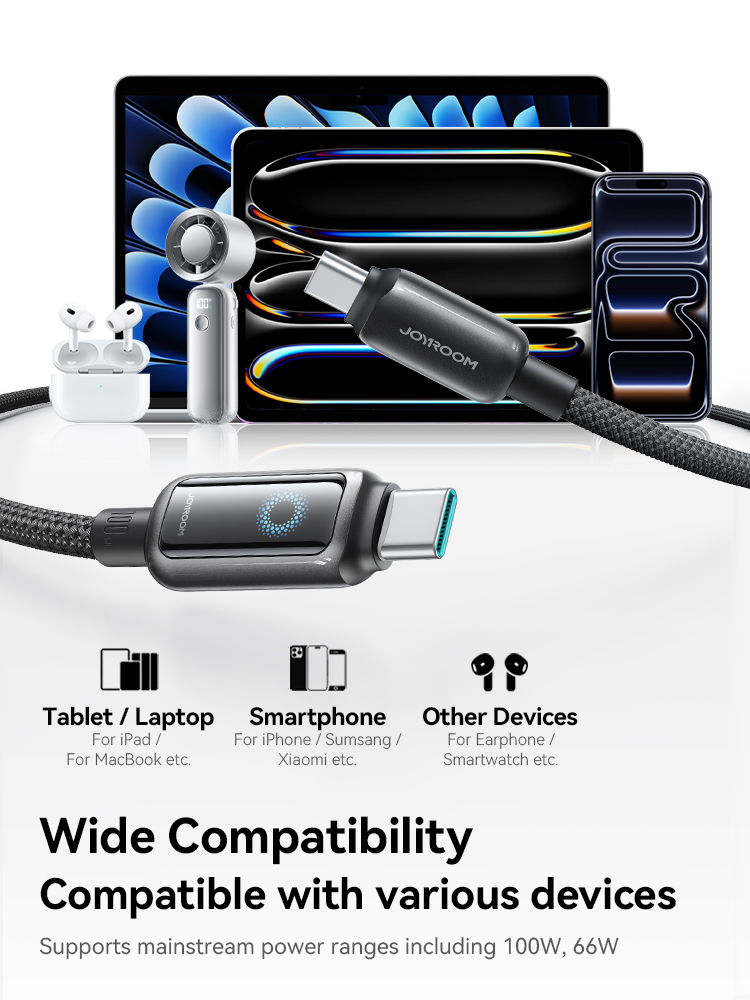 Joyroom 100W USB C Cable Automatic Power Off Fast