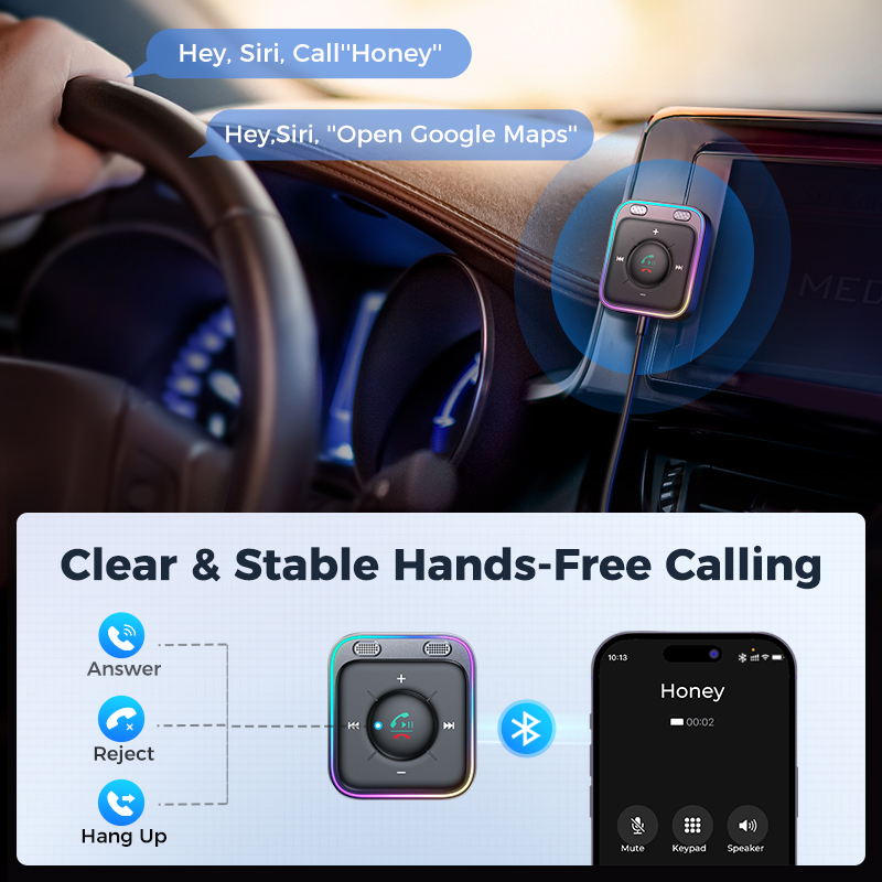Joyroom Bluetooth 5.4 Car Adapter With Dual Mics Noise