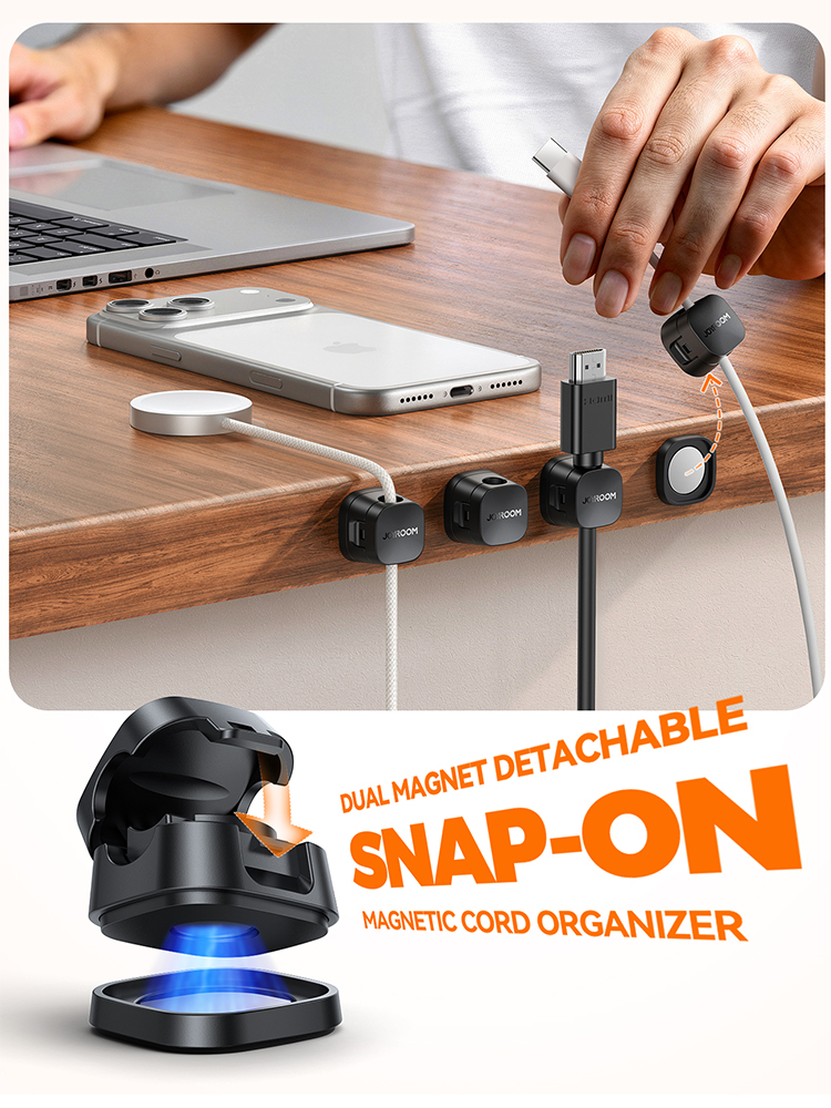 Joyroom 6PCS Detachable Magnetic Cord Organizer Under