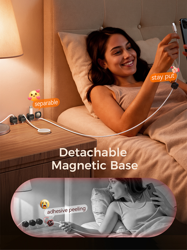 Joyroom 6PCS Detachable Magnetic Cord Organizer Under