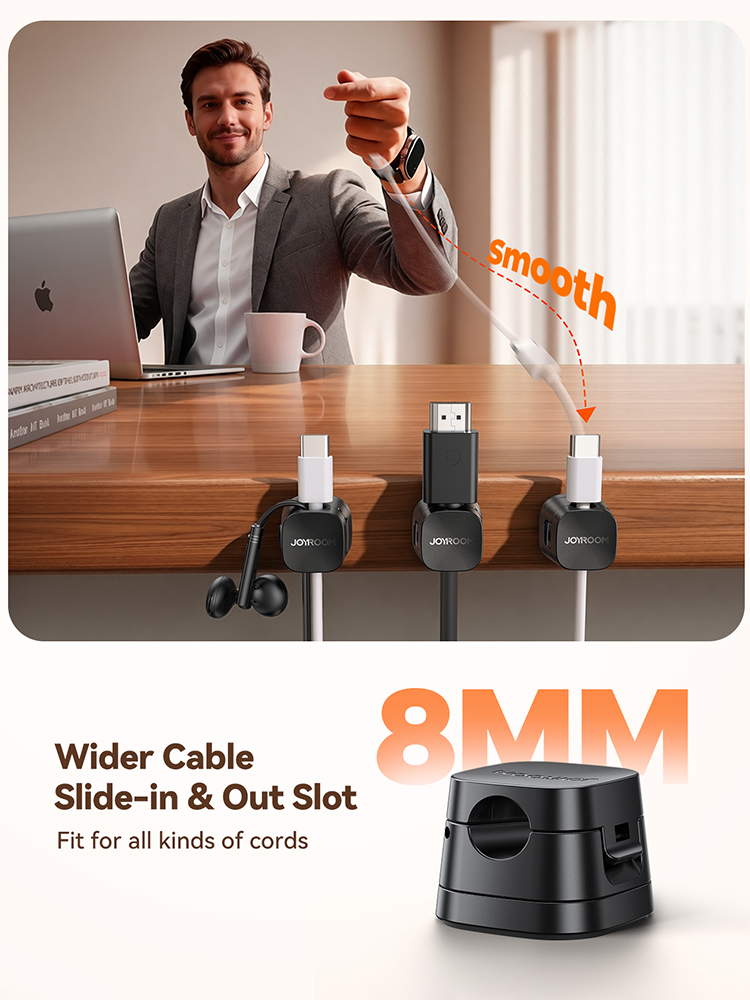 Joyroom 6PCS Detachable Magnetic Cord Organizer Under