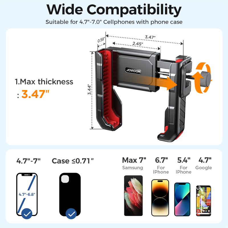 Joyroom 2024 Bike Phone Holder Shockproof Universal