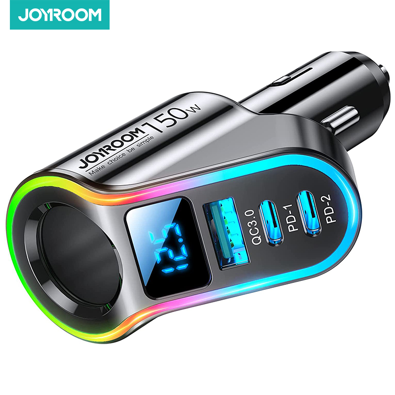 150W 4 in 1 Cigarette Lighter USB Car Charger Adapter,