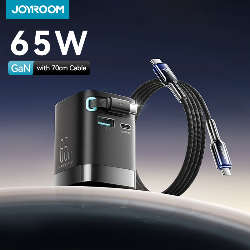 Joyroom PD 3.0 65W GaN Charger with Retractable USB C