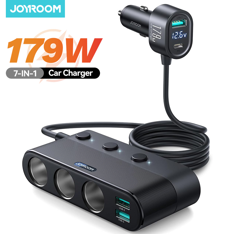 Joyroom 179W 7 in 1 Car Charger Adapter Fast PD QC3.0