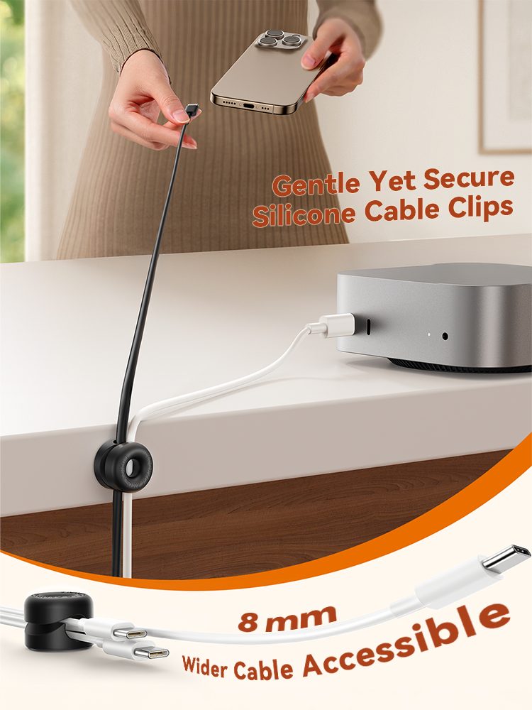 Joyroom 8Pack Cord Organizer Cable Clips 1s Side-Snap