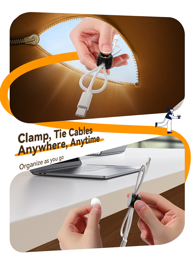 Joyroom 8Pack Cord Organizer Cable Clips 1s Side-Snap