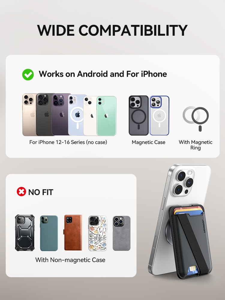 Joyroom Phone Card Holder Magnetic Wallet for iPhone