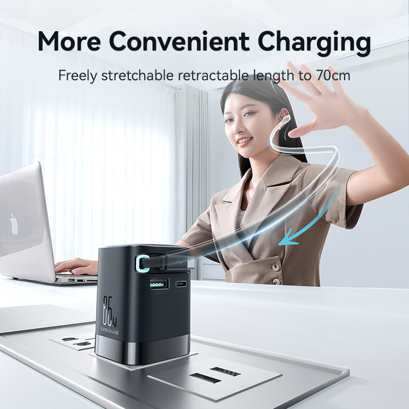 Joyroom 65W GaN Desktop Charger Universal Retractable