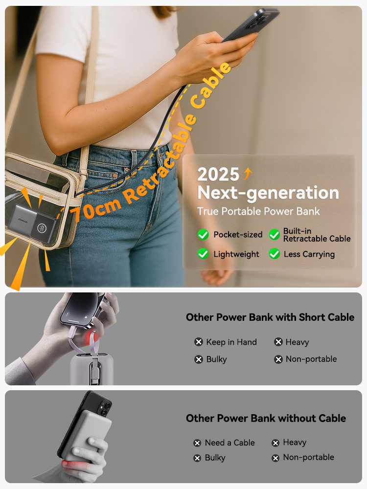 Joyroom Power Bank 22.5W Fast Charging With Built-in