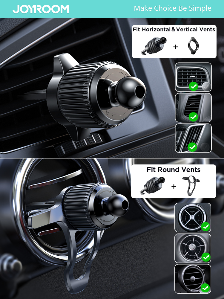 Car Air Vent Clip Joint Ball Cell Phone Holder for Car