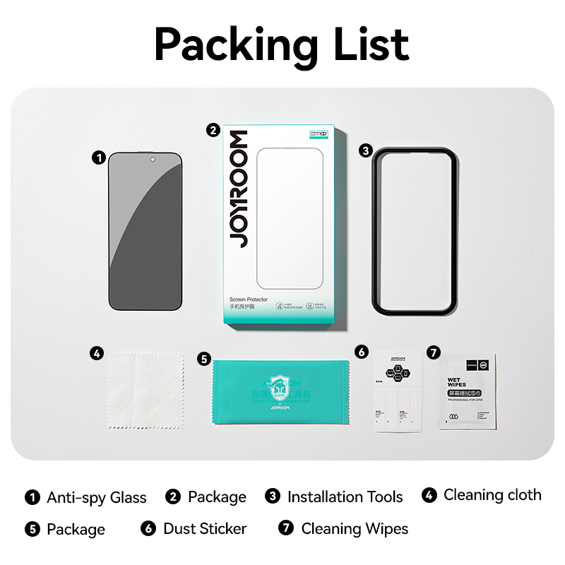 Joyroom 1/2PCS Privacy Screen Protector Glass For